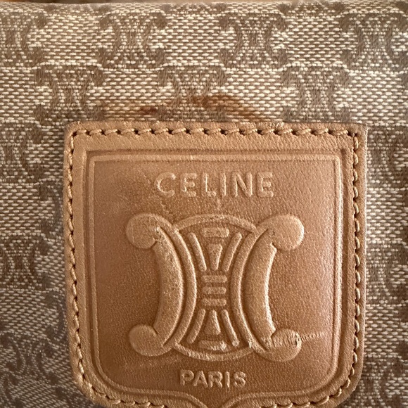 Celine Tan and Brown Monogram Boston bag. 
Has vintage wear. Inside is clean. - Picture 2 of 9